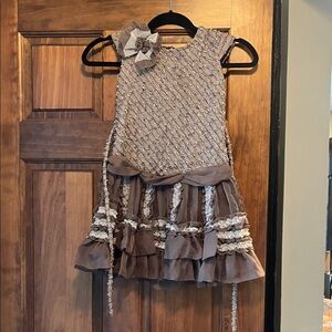 Isobella & Chloe Brown Dress with Ruffles